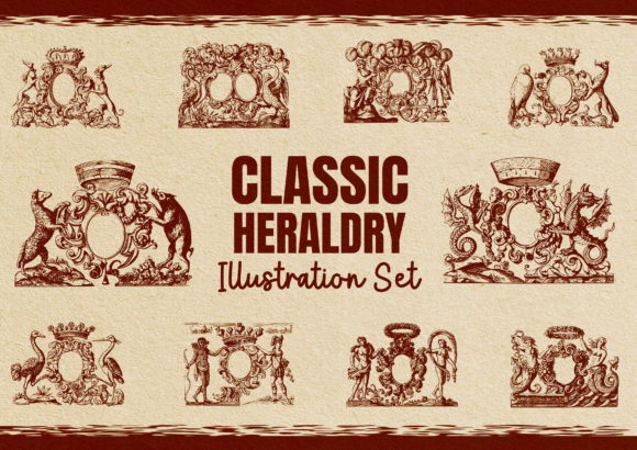 Download Classic Heraldry Illustration Set - Illustration Collection