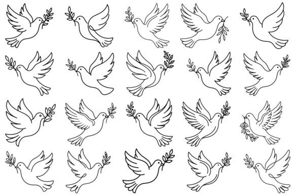 Download Dove with Olive Branch Clipart Bundle - Premium Resources