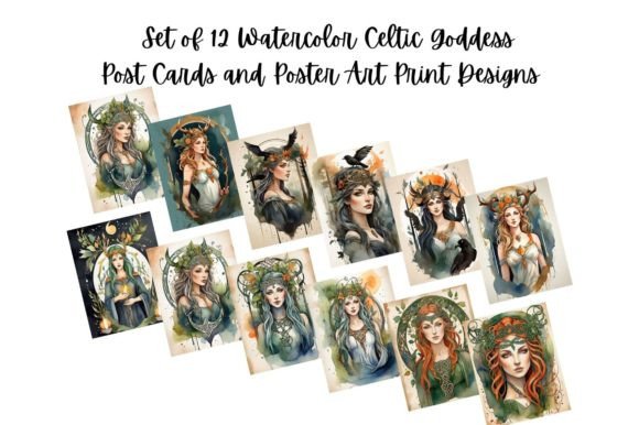 Download 12 Watercolor Celtic Goddess Art Prints - Art prints Collection