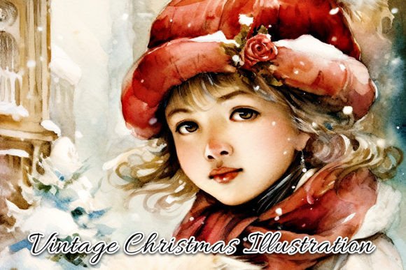 Download Vintage Christmas Card Illustration VII - Illustration Collection