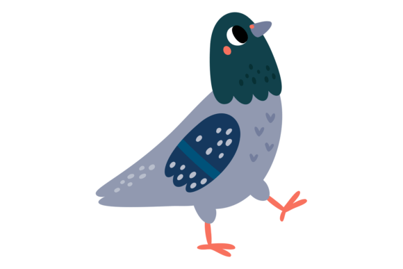 Download Cute Dove Drawing. Walking Pigeon Colorf - Premium Resources