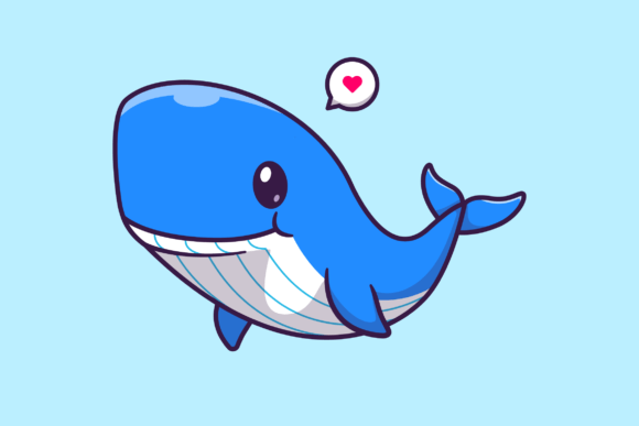 Download Cute Whale Swimming Cartoon Illustration - Illustration Collection