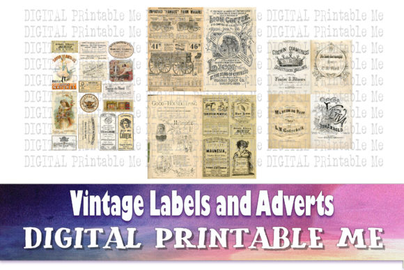 Download Vintage Labels Adverts Junk Journal Kit - Junk journal kit Collection